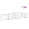 vidaXL kaarekujulised gabioonkorvid 20 tk, 400x30x60/80 cm, raud