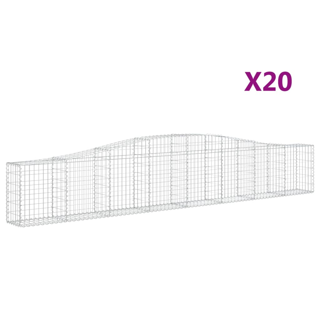 vidaXL Schanskorven 20 st gewelfd 400x30x60/80 cm ijzer
