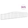 vidaXL kaarekujulised gabioonkorvid 25 tk, 400x30x60/80 cm, raud