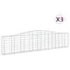 vidaXL kaarekujulised gabioonkorvid 3 tk, 400x30x80/100 cm, raud