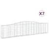 vidaXL kaarekujulised gabioonkorvid 7 tk, 400x30x80/100 cm, raud