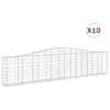 vidaXL kaarekujulised gabioonkorvid 10 tk, 400x30x80/100 cm, raud
