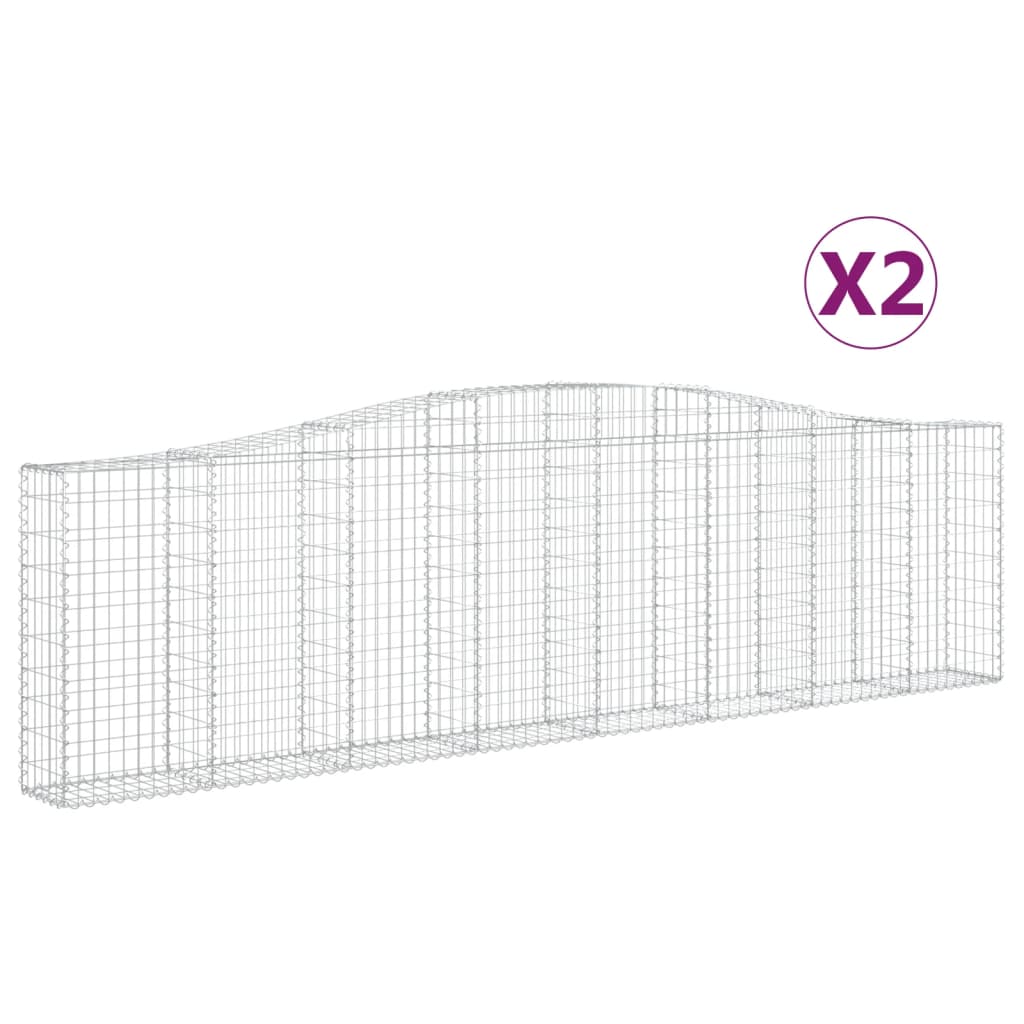 vidaXL Klenuté gabionové koše 2 ks 400x30x100/120cm pozinkované železo