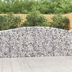 Obokane gabion košare 6 kosi 400x30x100/120 cm pocinkano železo