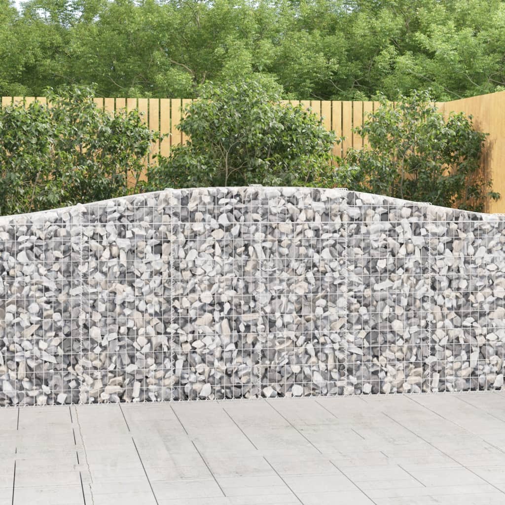 vida XL Gabionen mit Hochbogen 7 Stk. 400x 30x 100/120cm Verzinktes Eisen