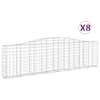 vidaXL kaarekujulised gabioonkorvid 8 tk, 400x30x100/120 cm, raud