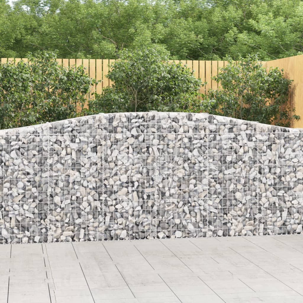 vida XL Gabionen mit Hochbogen 9 Stk. 400x 30x 100/120cm Verzinktes Eisen