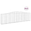 vidaXL kaarekujulised gabioonkorvid 15 tk, 400x30x100/120 cm, raud