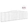 vidaXL kaarekujulised gabioonkorvid 25 tk, 400x30x100/120 cm, raud