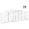vidaXL kaarekujulised gabioonkorvid 7 tk, 400x30x120/140 cm, raud