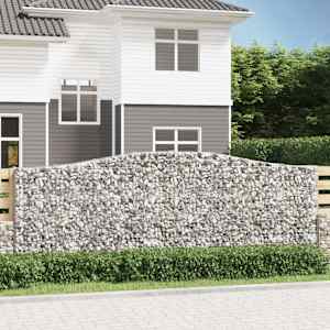 Obokane gabion košare 2 kosa 400x30x140/160 cm pocinkano železo