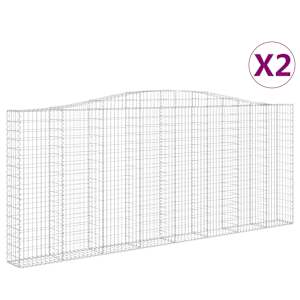 Klenuté gabionové koše 2 ks 400x30x160/180cm pozinkované železo - obrázek 2