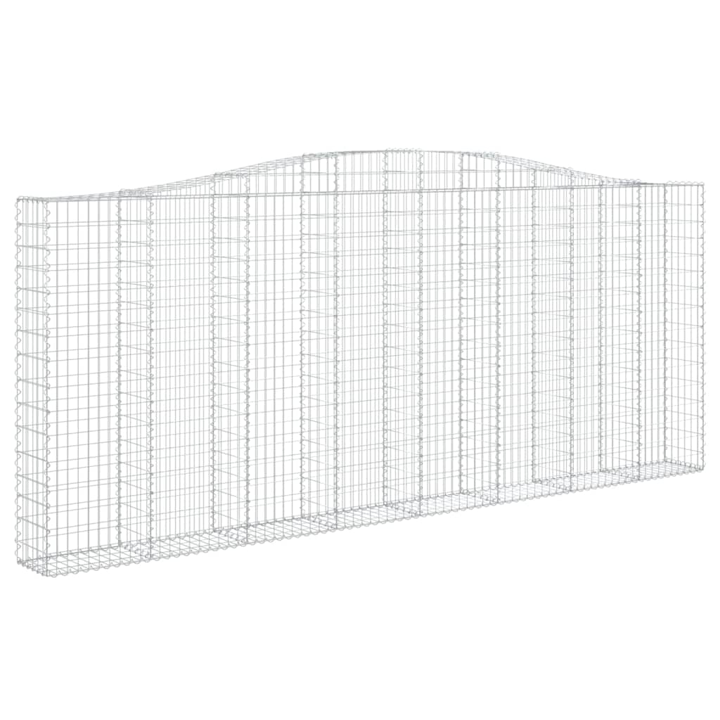 Coș gabion arcuit, 15 buc., 400x30x160/180 cm, fier galvanizat