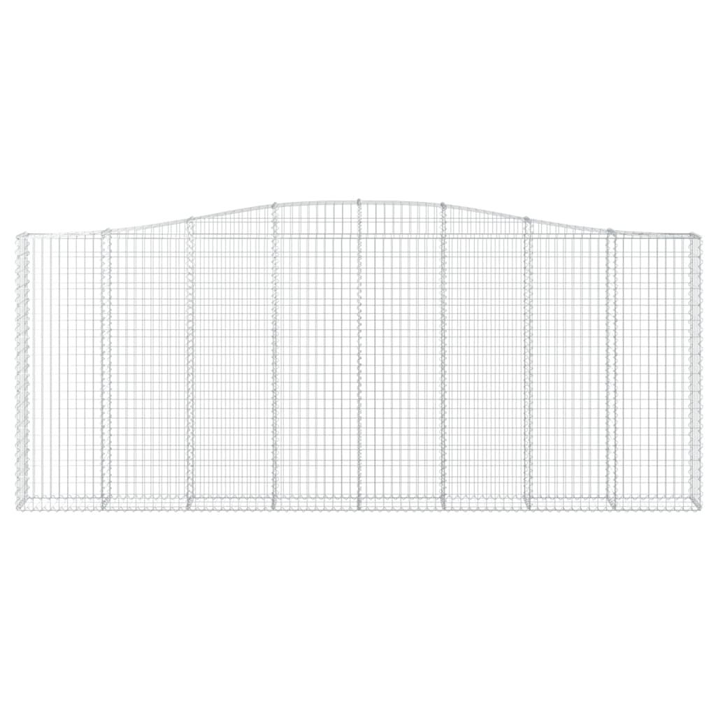 Coș gabion arcuit, 15 buc., 400x30x160/180 cm, fier galvanizat