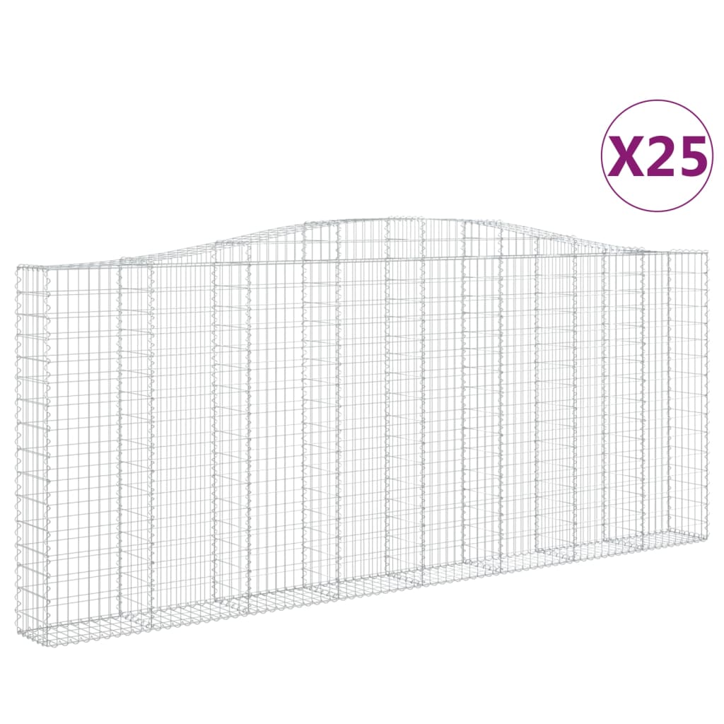 25 db íves horganyzott vas gabion kosár 400x30x160/180 cm
