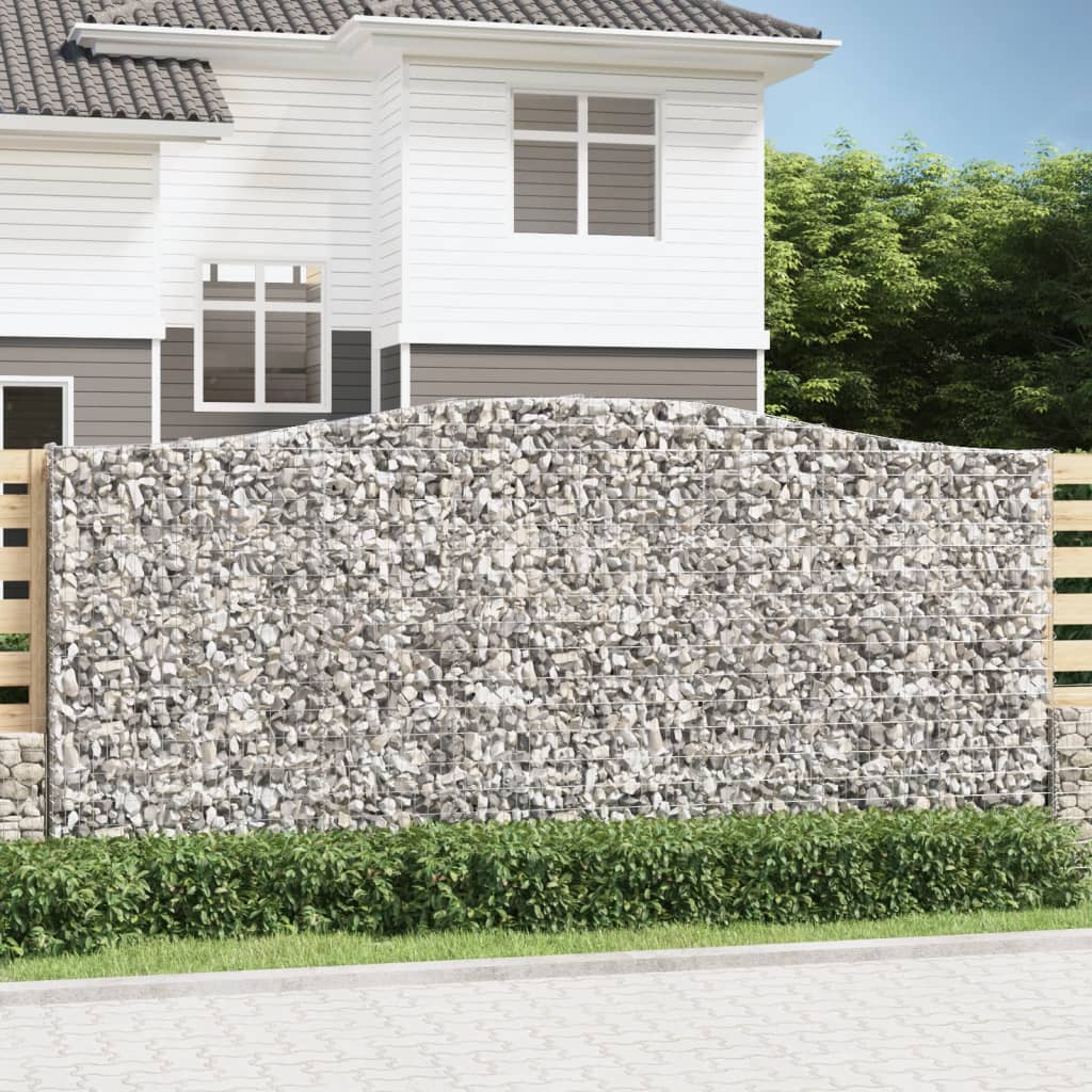 vidaXL Coșuri gabion arcuite 2 buc, 400x30x180/200 cm, fier galvanizat