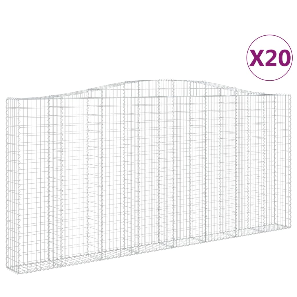 20 db íves horganyzott vas gabion kosár 400x30x180/200 cm