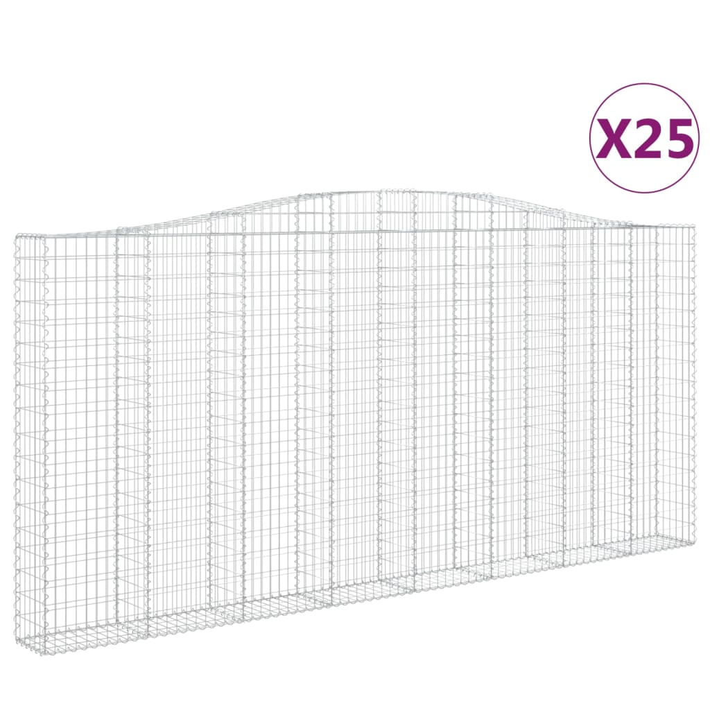 25 db íves horganyzott vas gabion kosár 400x30x180/200 cm