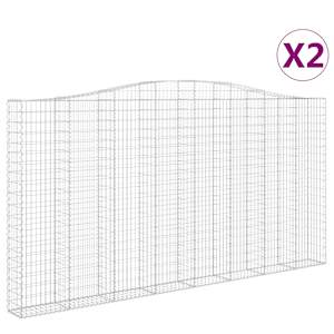 Klenuté gabionové koše 2 ks 400x30x200/220cm pozinkované železo - obrázek 2
