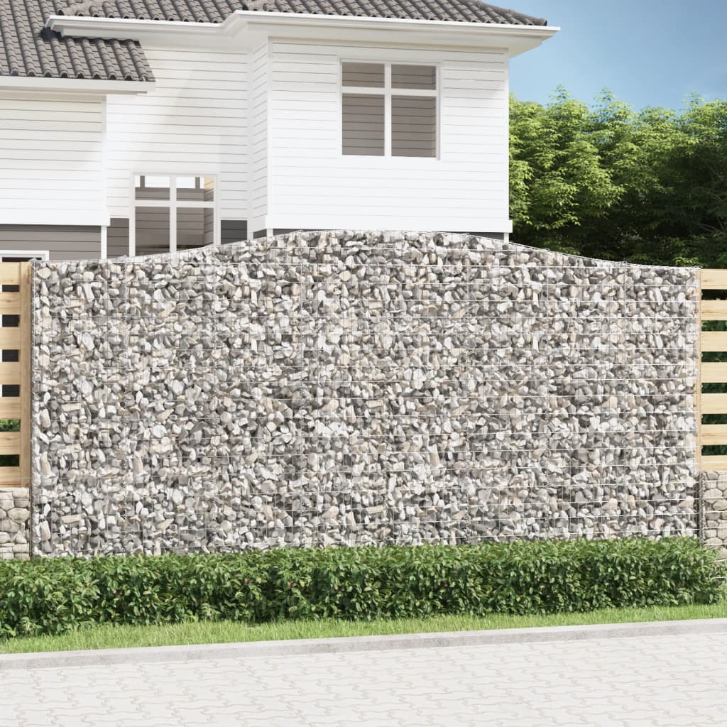 Thumbnail - vidaXL Gabionen mit Hochbogen 2 Stk. 400x30x200/220cm Verzinktes Eisen