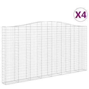 Klenuté gabionové koše 4 ks 400x30x200/220cm pozinkované železo - obrázek 2