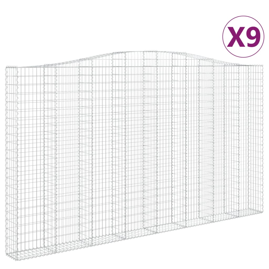 Габионни кошници арка 9 бр 400x30x220/240 см поцинковано желязо — изображение 2