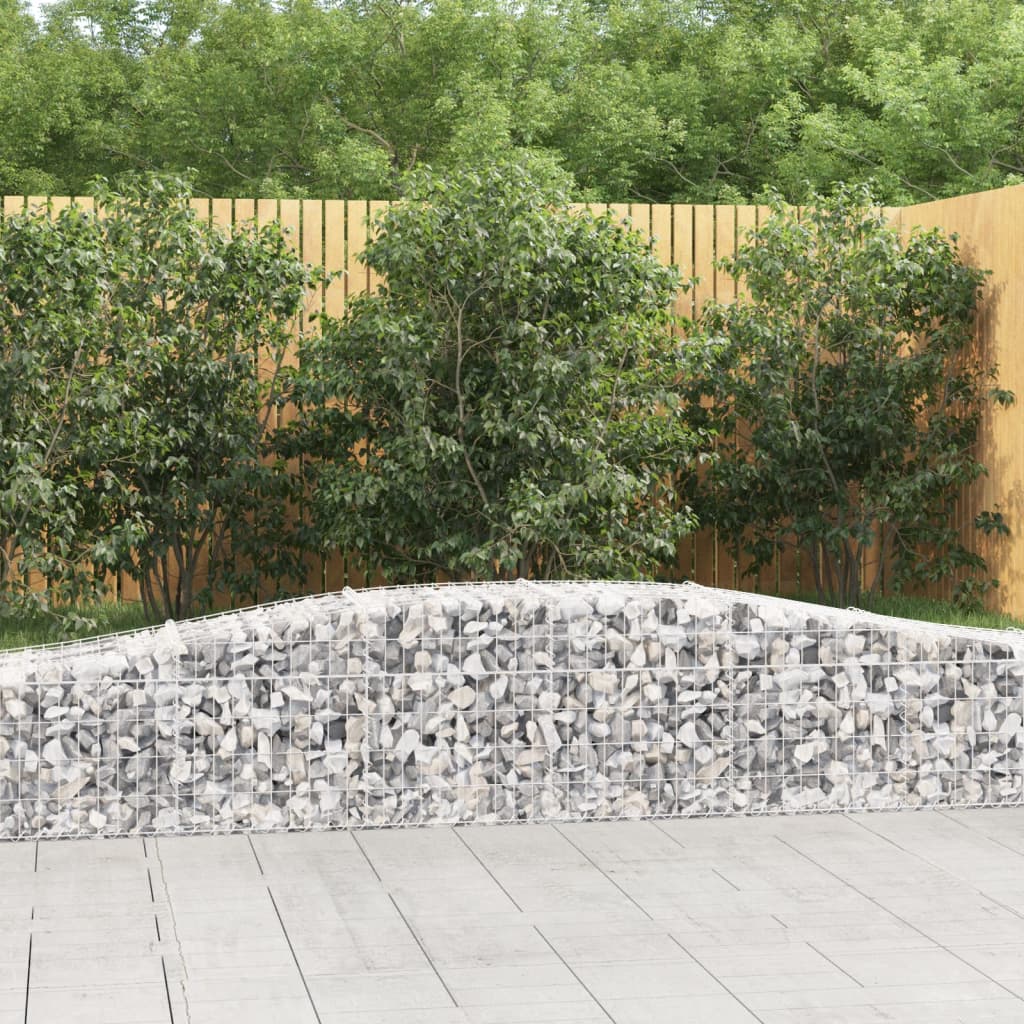 vidaXL Coșuri gabion arcuite 3 buc, 400x50x40/60 cm, fier galvanizat