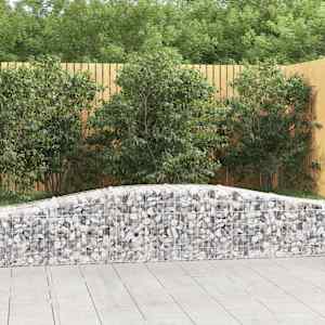 Obokane gabion košare 4 kosi 400x50x40/60 cm pocinkano železo