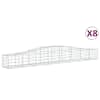 vidaXL kaarekujulised gabioonkorvid 8 tk, 400x50x40/60 cm, raud