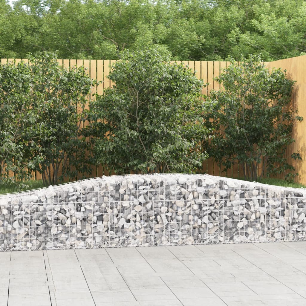 vidaXL Coșuri gabion arcuite 8 buc, 400x50x40/60 cm, fier galvanizat