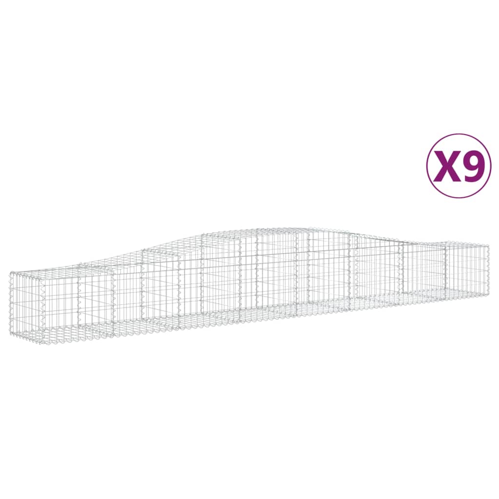 vidaXL Schanskorven 9 st gewelfd 400x50x40/60 cm gegalvaniseerd ijzer
