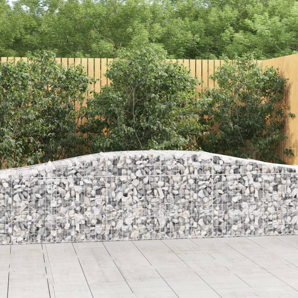 vidaXL Coșuri gabion arcuite 2 buc, 400x50x60/80 cm, fier galvanizat