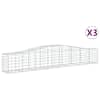 vidaXL kaarekujulised gabioonkorvid 3 tk, 400x50x60/80 cm, raud