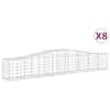 vidaXL kaarekujulised gabioonkorvid 8 tk, 400x50x60/80 cm, raud