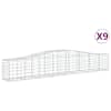 vidaXL kaarekujulised gabioonkorvid 9 tk, 400x50x60/80 cm, raud