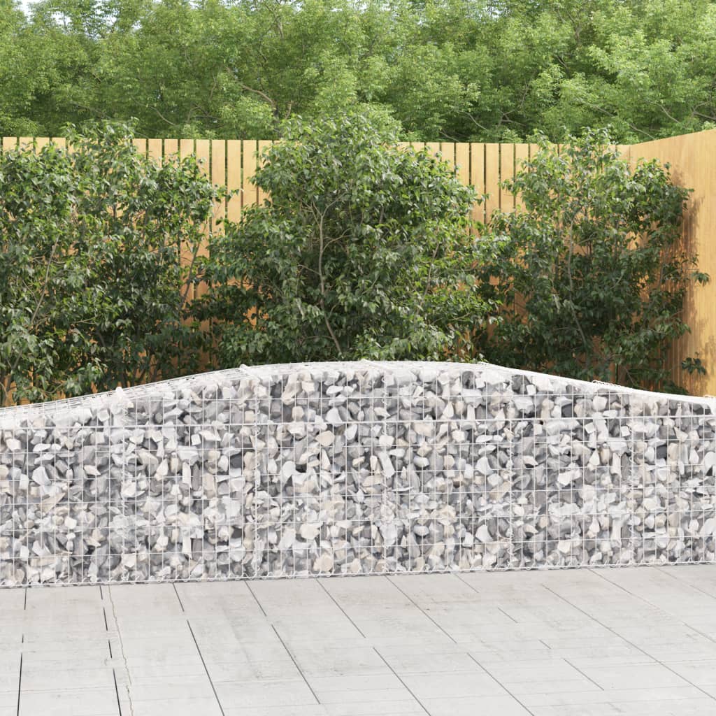 vida XL Gabionen mit Hochbogen 15 Stk. 400x 50x 60/80cm Verzinktes Eisen