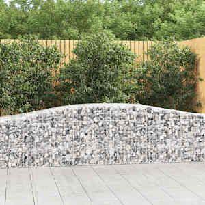 Obokane gabion košare 4 kosi 400x50x80/100 cm pocinkano železo