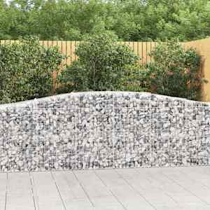 Obokane gabion košare 5 kosov 400x50x80/100 cm cinkano železo
