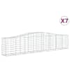 vidaXL kaarekujulised gabioonkorvid 7 tk, 400x50x80/100 cm, raud