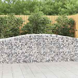 Obokane gabion košare 8 kosov 400x50x80/100 cm cinkano železo
