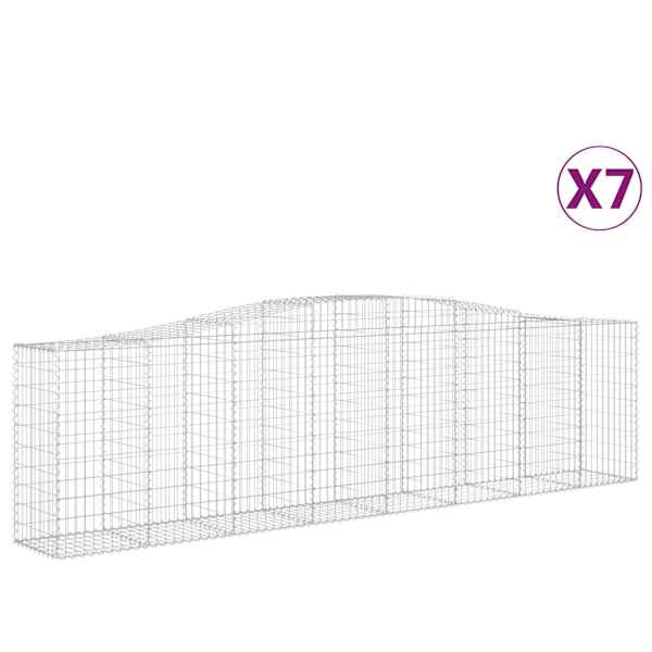 vidaXL kaarekujulised gabioonkorvid 7 tk, 400x50x100/120 cm, raud