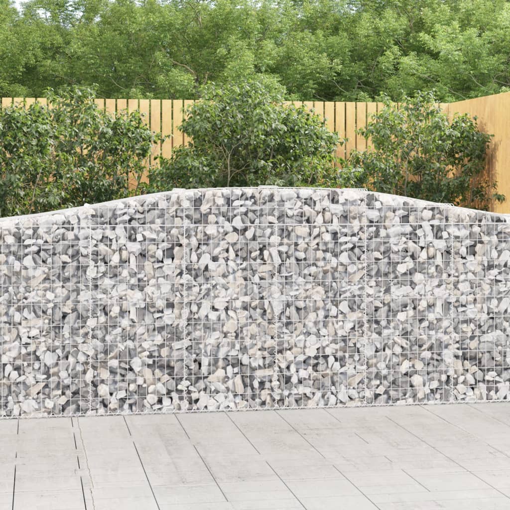 vidaXL Coșuri gabion arcuite 8 buc, 400x50x100/120 cm fier galvanizat