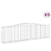 vidaXL kaarekujulised gabioonkorvid 9 tk, 400x50x100/120 cm, raud