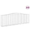 vidaXL kaarekujulised gabioonkorvid 9 tk, 400x50x120/140 cm, raud