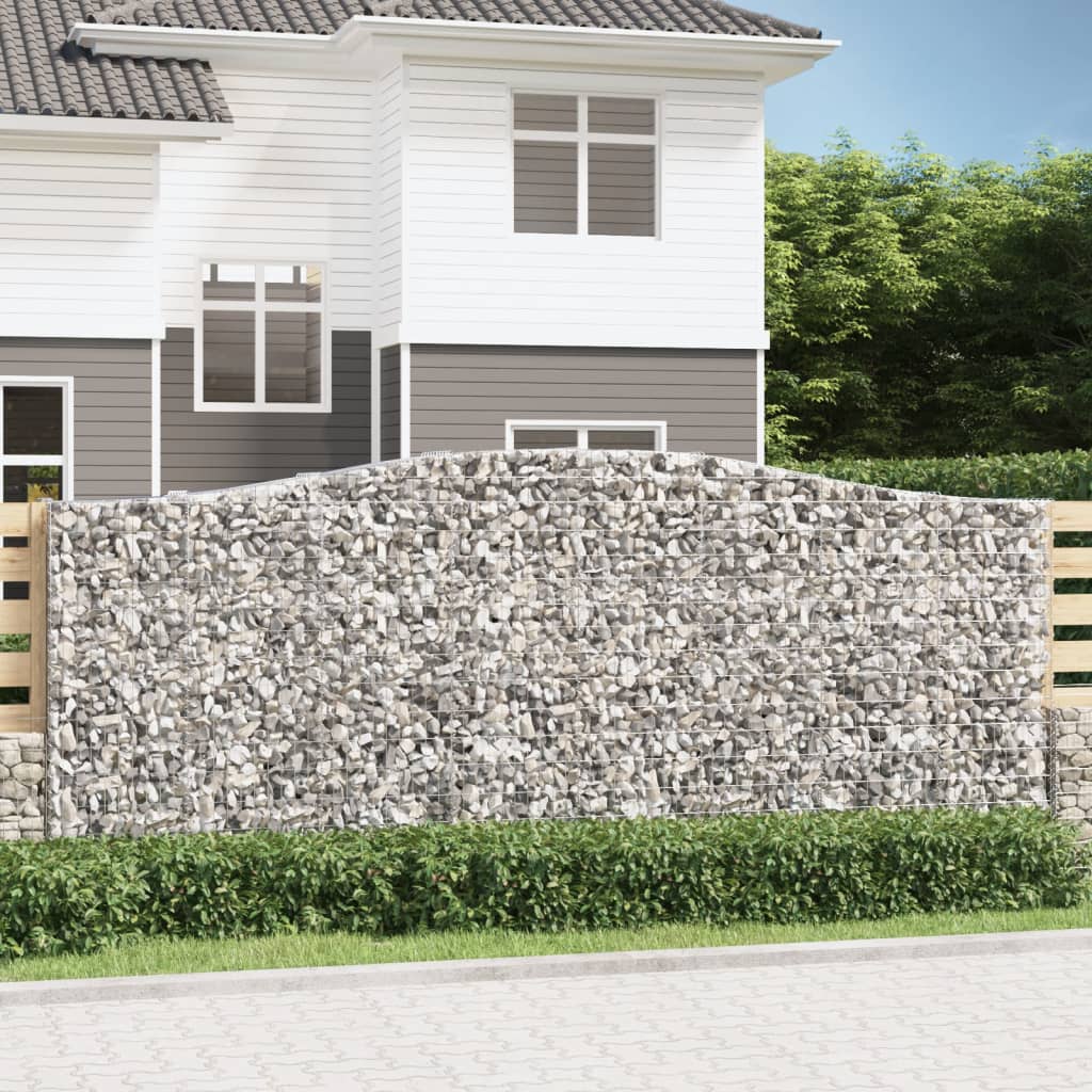 vidaXL buede gabionkurve 5 stk. 400x50x160/180 cm galvaniseret jern