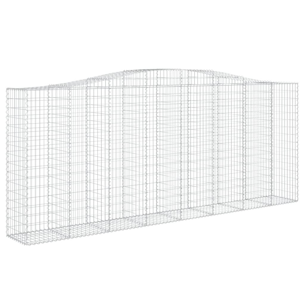 vidaXL 7 db íves horganyzott vas gabion kosár 400x50x160/180 cm