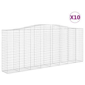 Klenuté gabionové koše 10ks 400x50x160/180cm pozinkované železo - obrázek 2