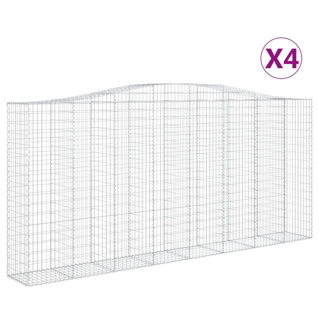 vidaXL Schanskorven 4 st gewelfd 400x50x180/200 cm ijzer
