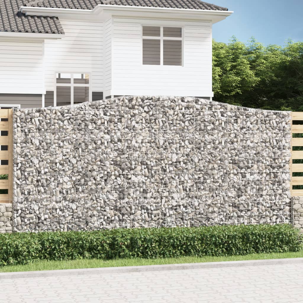 vidaXL Coșuri gabion arcuite, 2 buc 400x50x200/220 cm, fier galvanizat