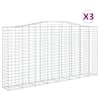 vidaXL kaarekujulised gabioonkorvid 3 tk, 400 x 50 x 200/220 cm, raud